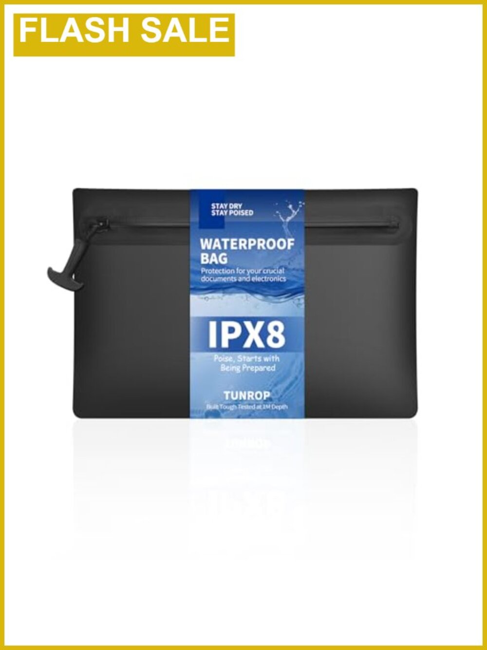 Waterproof Document Pouch 11.8x8.2 TPU Zip Bag